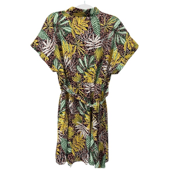 NWT Belted Tropical Leaf Leopard Print Dress M Cupshe - Picture 8 of 11